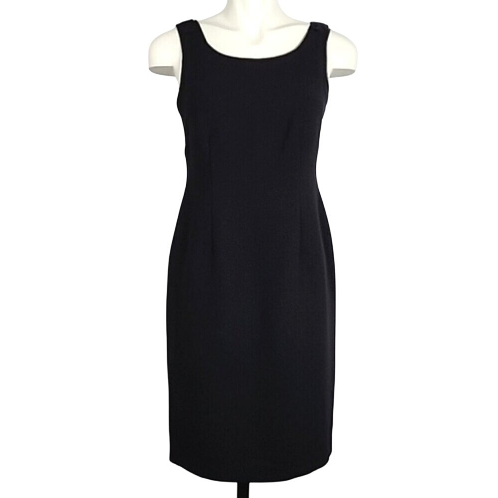 Plaza South Petite Women's Black Sleeveless Sheath Dress Back Split Lined 6P